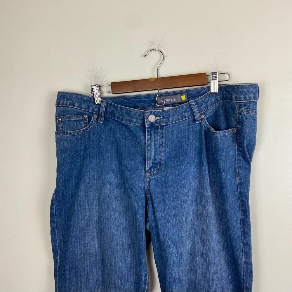 Venezia Stretch Flare Medium Wash‎ Denim Jeans Plus Size 4 y2k